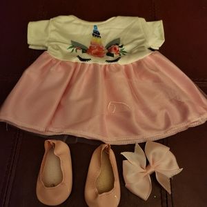 Pink &white Doll Dress for 18 Inc doll